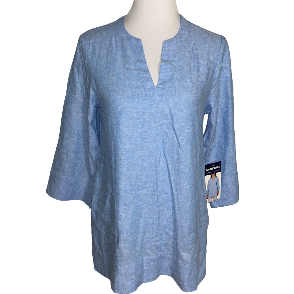 Lands' End Sky Blue Linen Women's Tunic